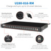 Tripp Lite 16-Port USB Charging Station with Syncing Function - 5V 40A / 200W USB Charger Output U280-016-RM 037332182715