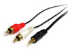 StarTech Cable MU3MMRCA 3feet Stereo Audio Cable 3.5mm Male to 2x RCA Male RTL