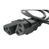 StarTech Cable PXT101Y 6ft Standard Y Computer Power Cord NEMA 5-15P to 2x C13