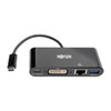 Tripp-Lite AC U444-06N-DGUB-C USB-C to DVI Adptr w USB-A Hub Gigabit Ethernet