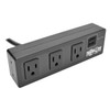 Tripp-Lite UP TLP310USBC 10ft 3-Outlet Surge Protector w 2xUSB port Black RTL