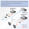 Tripp Lite B160-201-HSI HDMI over IP Extender Kit with Built-in 2-Port Splitter, RS-232 Serial and IR Control, 1080p 60 Hz, 328 ft. (100 m), TAA B160-201-HSI 037332196811