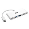 Tripp Lite U460-002-2AM-C USB-C Multiport Adapter, 2x USB-A and 1x USB-C Ports, Card Reader and PD Charging, USB 3.0, White U460-002-2AM-C 037332193780