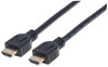Manhattan HDMI Cable with Ethernet (CL3 rated, suitable for In-Wall use), 4K@60Hz (Premium High Speed), 1m, Male to Male, Black, Ultra HD 4k x 2k, In-Wall rated, Fully Shielded, Gold Plated Contacts, Lifetime Warranty, Polybag 353922 766623353922