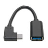 Tripp Lite U428-06N-F-CRA USB-C to USB-A Adapter (M/F), Right-Angle C, USB 3.1 Gen 1 (5 Gbps), Thunderbolt 3 Compatible, 6-in. (15.24 cm) U428-06N-F-CRA 037332214133