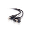 C2G 6in USB 2.0 A Female to B Male Panel Mount Cable USB cable 0.15 m USB A USB B Black 28065 757120280651