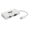 Tripp Lite P137-06N-HDV4KW Keyspan Mini DisplayPort to VGA/DVI/HDMI All-in-One Video Converter Adapter, 4K 30Hz HDMI, DP1.2, White, 6-in. (15.24 cm) P137-06N-HDV4KW 037332210630
