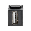 Tripp Lite USB 2.0 All-in-One Keystone/Panel Mount Angled Coupler (F/F), Black U060-000-KPA-BK 037332195692