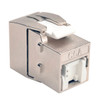 Tripp Lite N238-001-SH-TFA Toolless Shielded Cat6a Keystone Jack, PoE/PoE+ Compliant, Shuttered - Silver, TAA N238-001-SH-TFA 037332189967