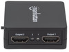 Manhattan HDMI Splitter 2-Port , 1080p, Black, Displays output from x1 HDMI source to x2 HD displays (same output to both displays), USB-A Powered (cable included, 0.7m), Three Year Warranty, Retail Box 207652 766623207652