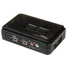 StarTech.com 2 Port Black USB KVM Switch Kit with Audio and Cables 40849