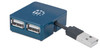 Manhattan USB-A 4-Port Micro Hub, 4x USB-A Ports, Blue, 480 Mbps (USB 2.0), Bus Power, Equivalent to Startech ST4200MINI2, Hi-Speed USB, Three Year Warranty, Blister 160605 766623160605