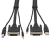 Tripp Lite DVI KVM Cable Kit, 3 in 1 - DVI, USB, 3.5 mm Audio (3xM/3xM), 6 ft. (1.83 m) P784-006 037332242303