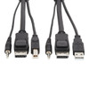 Tripp Lite DisplayPort KVM Cable Kit, 3 in 1 - 4K DisplayPort, USB, 3.5 mm Audio (3xM/3xM), 4:4:4, 1.83 m, Black P783-006 037332241382