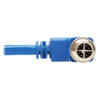 Tripp Lite NM12-603-10M-BL M12 X-Code Cat6 1G UTP CMR-LP Ethernet Cable (Right-Angle M/M), IP68, PoE, Blue, 10 m (32.8 ft.) NM12-603-10M-BL 037332265555