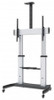 Manhattan TV & Monitor Mount, Trolley Stand, 1 screen, Screen Sizes: 60-100", Silver/Black, VESA 200x200 to 800x600mm, Max 100kg, Height adjustable 1200 to 1685mm, Camera and AV shelves, Aluminium, LFD, Lifetime Warranty 461672 766623461672