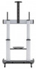 Manhattan TV & Monitor Mount, Trolley Stand, 1 screen, Screen Sizes: 60-100", Silver/Black, VESA 200x200 to 800x600mm, Max 100kg, Height adjustable 1200 to 1685mm, Camera and AV shelves, Aluminium, LFD, Lifetime Warranty 461672 766623461672
