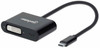 Manhattan USB-C to DVI-I and USB-C (inc Power Delivery), 1080p@60Hz, 19.5cm, Black, Power Delivery to USB-C (60W), Male to Females, Equivalent to Startech CDP2DVIUCP, Compatible with DVD-D, Lifetime Warranty, Box 153423 766623153423