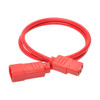 Tripp Lite P004-003-ARD PDU Power Cord, C13 to C14 - 10A, 250V, 18 AWG, 3 ft. (0.91 m), Red P004-003-ARD 037332198853