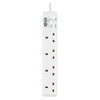 Tripp Lite PS4B18 4-Outlet Power Strip - British BS1363A Outlets, 220-250V AC, 13A, 1.8 m Cord, BS1363A Plug, White PS4B18 037332250247