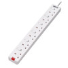 Tripp Lite PS6B35W 6-Outlet Power Strip - British BS1363A Outlets, Individually Switched, 220-250V, 13A, 3 m Cord, White PS6B35W 037332251596