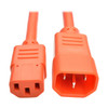 Tripp Lite P005-003-AOR Heavy-Duty PDU Power Cord, C13 to C14 - 15A, 250V, 14 AWG, 3 ft. (0.91 m), Orange P005-003-AOR 037332198990