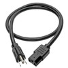 Tripp Lite Heavy-Duty Computer Power Cord Lead Cable, 15A, 14AWG (NEMA 5-15P to IEC-320-C13), 0.91 m (3-ft.) P007-003 037332182531