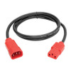 Tripp Lite P004-004-RD PDU Power Cord, C13 to C14 - 10A, 250V, 18 AWG, 4 ft. (1.22 m), Red P004-004-RD 037332168344