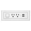 C2G Furniture Power Center with Power Switch, 2 Outlets and USB socket-outlet 2 x USB A + 2 x NEMA 5-15 White 16361 786776189087