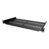 StarTech.com 1U Server Rack Shelf - Universal Vented Rack Mount Cantilever Tray for 19" Network Equipment Rack & Cabinet - Heavy Duty Steel – Weight Capacity 50lb/23kg - 10" Deep Shelf, Black 42668