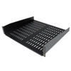 StarTech.com 2U Server Rack Shelf - Universal Vented Rack Mount Cantilever Tray for 19" Network Equipment Rack & Cabinet - Heavy Duty Steel - Weight Capacity 50lb/23kg - 16" Deep Shelf, Black 42670