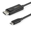 StarTech.com 6ft (2m) USB C to DisplayPort 1.2 Cable 4K 60Hz - Bidirectional DP to USB-C or USB-C to DP Reversible Video Adapter Cable - HBR2/HDR - USB Type C/TB3 Monitor Cable 42756