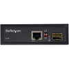 StarTech.com Industrial Fiber to Ethernet Media Converter - 10/100/1000 Mbps SFP to RJ45/Cat6 - Singlemode/Multimode Optical Fiber to Copper Gigabit Network - 12-56V DC - IP-30/ -40 to +75C IMC1GSFP 065030889612