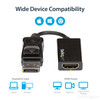 StarTech.com Adattatore DisplayPort a HDMI 4K 60Hz - Convertitore video attivo da DP 1.4 a HDMI 2.0 - Dongle/Cavo adattatore per Monitor/TV/Display HDMI - Connettore DP a scatto 43956