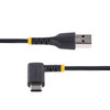 StarTech.com 1ft (30cm) USB A to C Charging Cable Right Angle - Heavy Duty Fast Charge USB-C Cable - Black USB 2.0 A to Type-C - Rugged Aramid Fiber - 3A - USB Charging Cord R2ACR-30C-USB-CABLE 065030893817