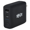Tripp Lite Portable 5000mAh 2-Port Mobile Power Bank and USB Battery Wall Charger Combo - Direct Plug, Black UPBW-05K0-1A1C 037332251725