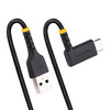 StarTech.com 3ft (1m) USB A to C Charging Cable Right Angle - Heavy Duty Fast Charge USB-C Cable - Black USB 2.0 A to Type-C - Rugged Aramid Fiber - 3A - USB Charging Cord R2ACR-1M-USB-CABLE 065030893824