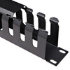 StarTech.com 1U Horizontal Finger Duct Rack Cable Management Panel with Cover CMDUCT1UX2 065030897891