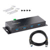 StarTech.com 4-Port Industrial USB 3.0 5Gbps Hub - Rugged USB Hub w/ ESD and Surge Protection - DIN/Wall/Desk Mountable USB-A Hub - USB Expander w/Locking Ports, Heavy Duty 65030898010