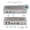 StarTech.com Dual-Monitor USB-C Docking Station, DisplayPort & HDMI or VGA, Multi Monitor Dock up to 4K 60Hz - USB 3.2/3.1 (5Gbps) Type-C Dock - 7x USB Hub, 85W PD, Windows & ChromeOS 65030893985