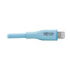 Tripp Lite M100AB-006-S-LB Safe-IT USB-A to Lightning Sync/Charge Antibacterial Cable (M/M), Ultra Flexible, MFi Certified, Light Blue, 6 ft. (1.83 m) 37332278265