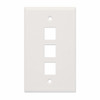 Intellinet 3-Outlet Keystone Wall Plate, Ivory 766623772488