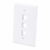 Intellinet 3-Outlet Oversized Keystone Wall Plate, White 766623772532
