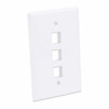 Intellinet 3-Outlet Oversized Keystone Wall Plate, White 766623772532