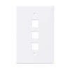 Intellinet 3-Outlet Oversized Keystone Wall Plate, White 766623772532