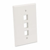 Intellinet 3-Outlet Oversized Keystone Wall Plate, Ivory 766623772587