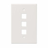 Intellinet 3-Outlet Oversized Keystone Wall Plate, Ivory 766623772587
