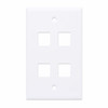 Intellinet 4-Outlet Keystone Wall Plate, White 766623772440