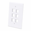 Intellinet 6-Outlet Oversized Keystone Wall Plate, White 766623772556