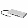 Manhattan USB-C Dock/Hub with Card Reader and MST, Ports (x10): Ethernet, 4K HDMI (X3), USB-A (x3) and USB-C (x2), With Power Delivery (100W) to 1x USB-C Port (USB-C wall charger/ cable needed) 766623130660